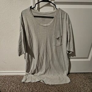Hanes Mens 2XL Gray Pocket T-Shirt Relaxed Fit Casual Everyday
